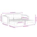 daybed med udtræk 100x190 cm stof lysegrå