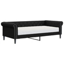 daybed med madras 90x200 cm kunstlæder sort