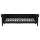 daybed med madras 90x200 cm kunstlæder sort