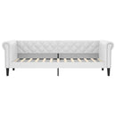 daybed med madras 90x200 cm kunstlæder hvid