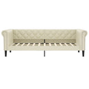 daybed med madras 90x200 cm kunstlæder cremefarvet