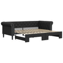 daybed med udtræk 90x200 cm kunstlæder sort