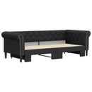 daybed med udtræk 90x200 cm kunstlæder sort