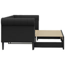 daybed med udtræk 90x200 cm kunstlæder sort