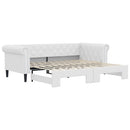 daybed med udtræk 90x200 cm kunstlæder hvid