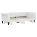 daybed med udtræk 90x200 cm kunstlæder hvid