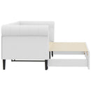 daybed med udtræk 90x200 cm kunstlæder hvid