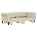 daybed med udtræk 90x200 cm kunstlæder cremefarvet