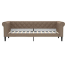 daybed med udtræk 90x200 cm kunstlæder cappuccinofarvet