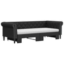 daybed med udtræk og madrasser 90x200 cm kunstlæder sort