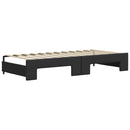 daybed med udtræk og madrasser 90x200 cm kunstlæder sort