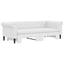 daybed med udtræk og madrasser 90x200 cm kunstlæder hvid