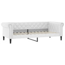 daybed med udtræk og madrasser 90x200 cm kunstlæder hvid
