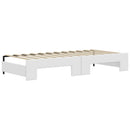 daybed med udtræk og madrasser 90x200 cm kunstlæder hvid
