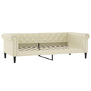 daybed med udtræk og madrasser 90x200 cm kunstlæder cremefarvet