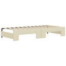 daybed med udtræk og madrasser 90x200 cm kunstlæder cremefarvet