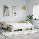 daybed med udtræk og madrasser 90x200 cm kunstlæder cremefarvet