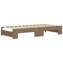daybed med udtræk og madrasser 90x200 cm kunstlæder cappuccino