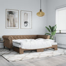 daybed med udtræk og madrasser 90x200 cm kunstlæder cappuccino