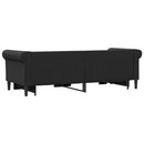 daybed med udtræk og skuffer 90x200 cm kunstlæder sort