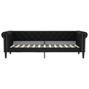 daybed med udtræk og skuffer 90x200 cm kunstlæder sort