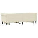 daybed med udtræk og skuffer 90x200 cm kunstlæder cremefarvet