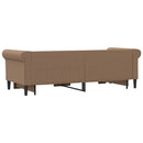 daybed med udtræk og skuffer 90x200 cm kunstlæder cappuccino