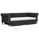 daybed med udtræk og skuffer 90x200 cm kunstlæder sort