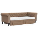 daybed med udtræk og skuffer 90x200 cm kunstlæder cappuccino