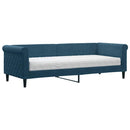 daybed med madras 80x200 cm velour blå