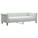daybed med madras 80x200 cm velour lysegrå
