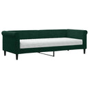 daybed med madras 80x200 cm velour mørkegrøn