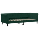 daybed med madras 80x200 cm velour mørkegrøn