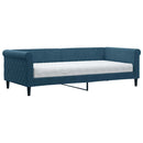 daybed med madras 90x200 cm velour blå