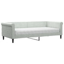 daybed med madras 90x200 cm velour lysegrå