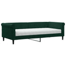daybed med madras 90x200 cm velour mørkegrøn