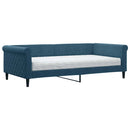 daybed med madras 100x200 cm velour blå