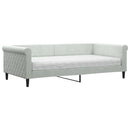 daybed med madras 100x200 cm velour lysegrå