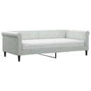daybed med madras 90x190 cm velour lysegrå