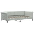 daybed med madras 90x190 cm velour lysegrå