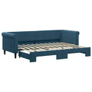 daybed med udtræk 80x200 cm velour blå