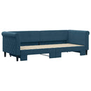 daybed med udtræk 80x200 cm velour blå