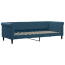daybed med udtræk 80x200 cm velour blå