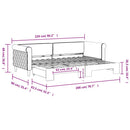 daybed med udtræk 80x200 cm velour blå