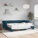 daybed med udtræk 80x200 cm velour blå