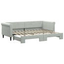daybed med udtræk 80x200 cm velour lysegrå