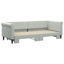 daybed med udtræk 80x200 cm velour lysegrå
