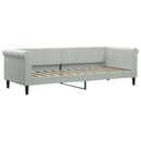 daybed med udtræk 80x200 cm velour lysegrå