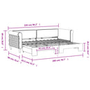 daybed med udtræk 80x200 cm velour lysegrå