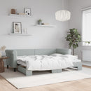daybed med udtræk 80x200 cm velour lysegrå